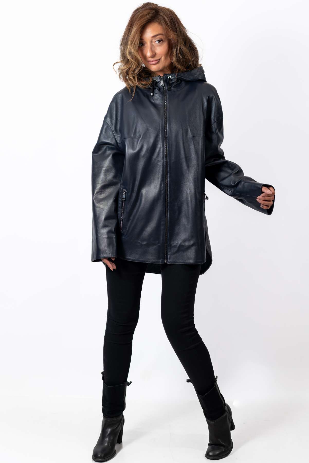 Women's leather jacket Elitsa Blue