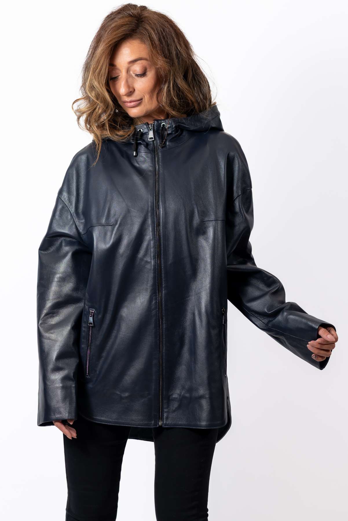 Women's leather jacket Elitsa Blue