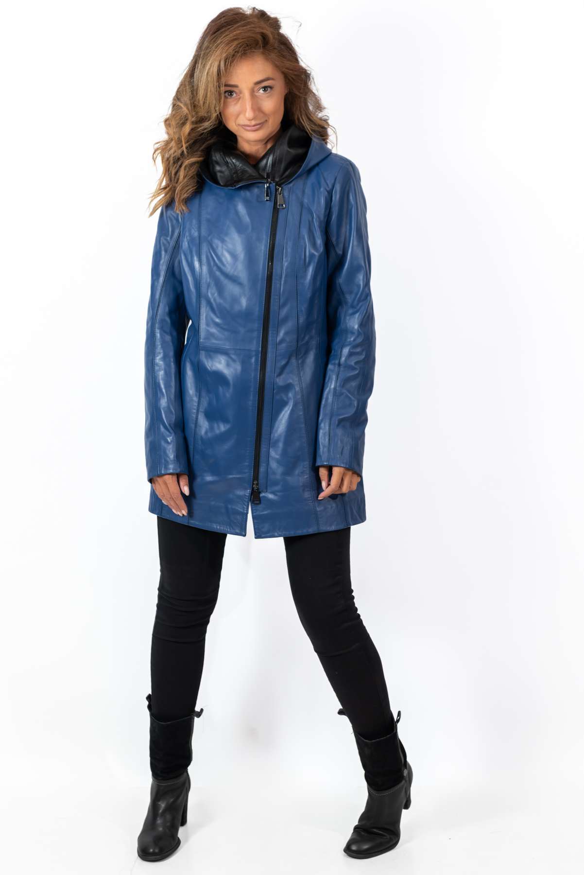 Women's leather jacket Zornitsa Blue