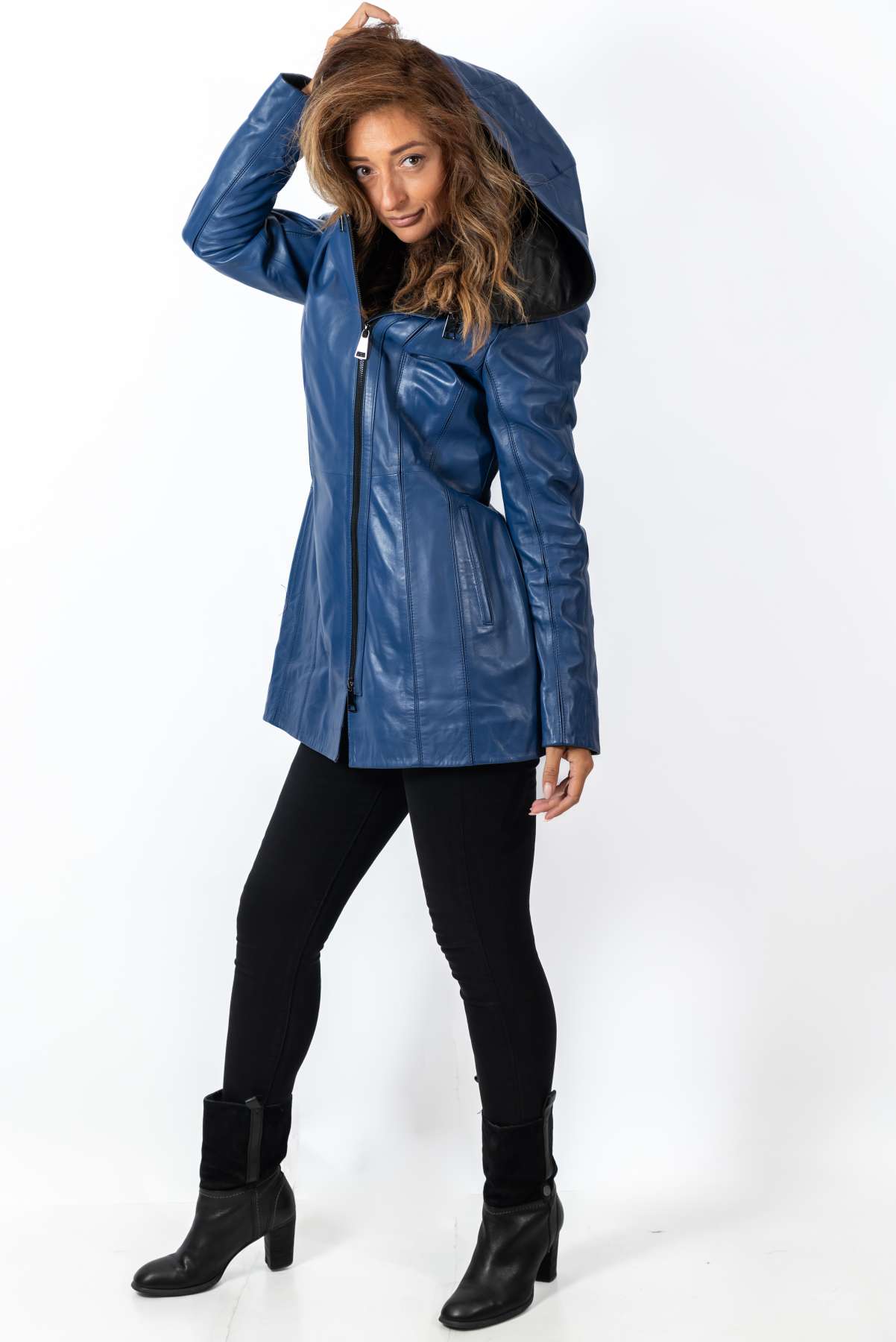 Women's leather jacket Zornitsa Blue