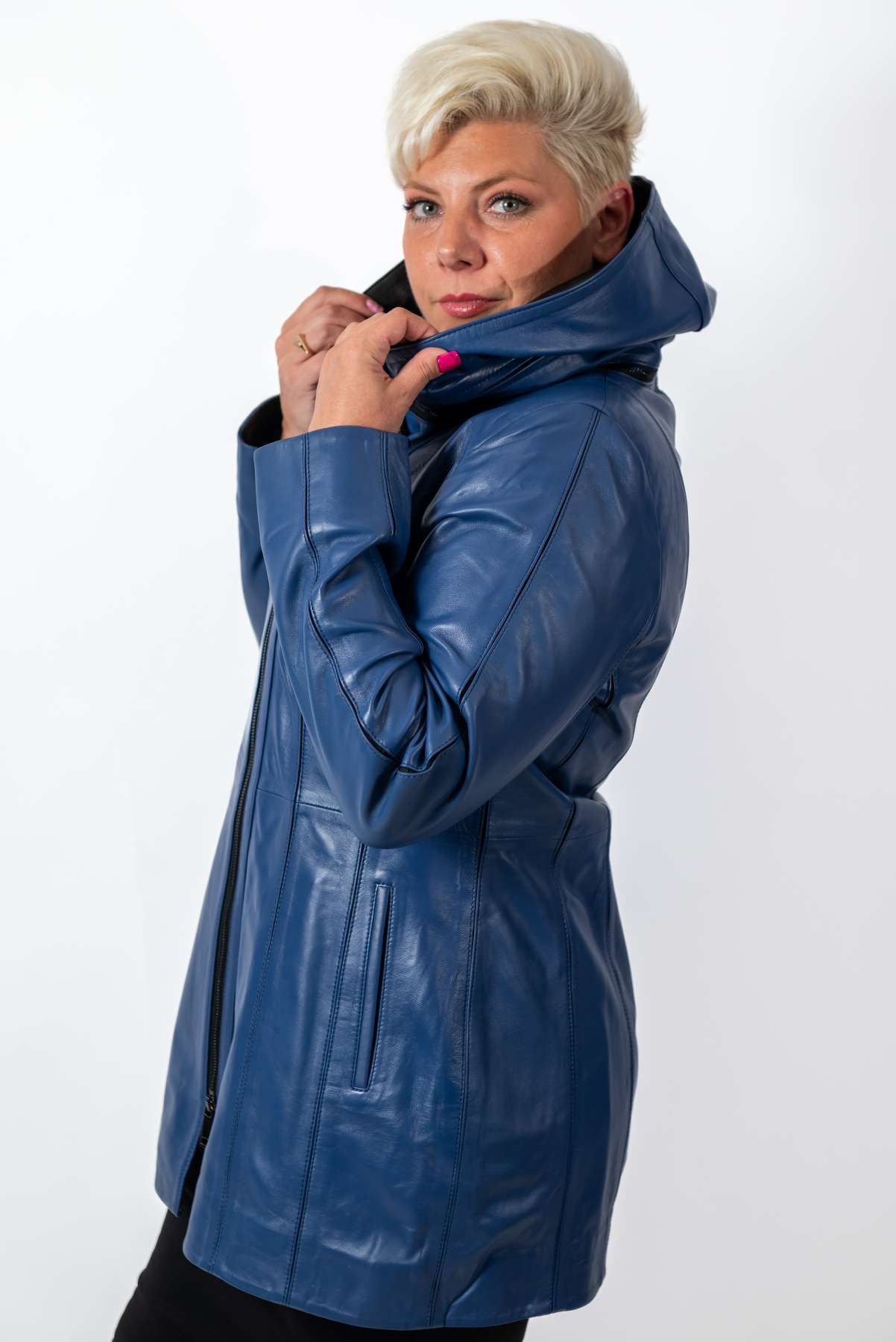 Women's leather jacket Zornitsa Blue