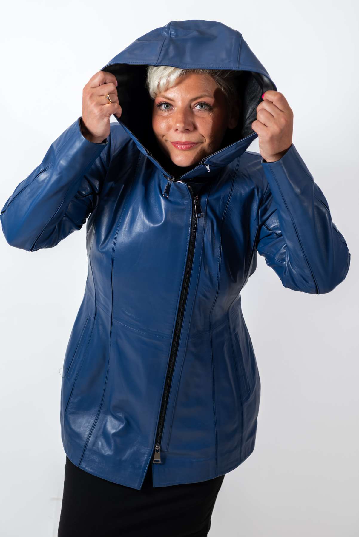 Women's leather jacket Zornitsa Blue