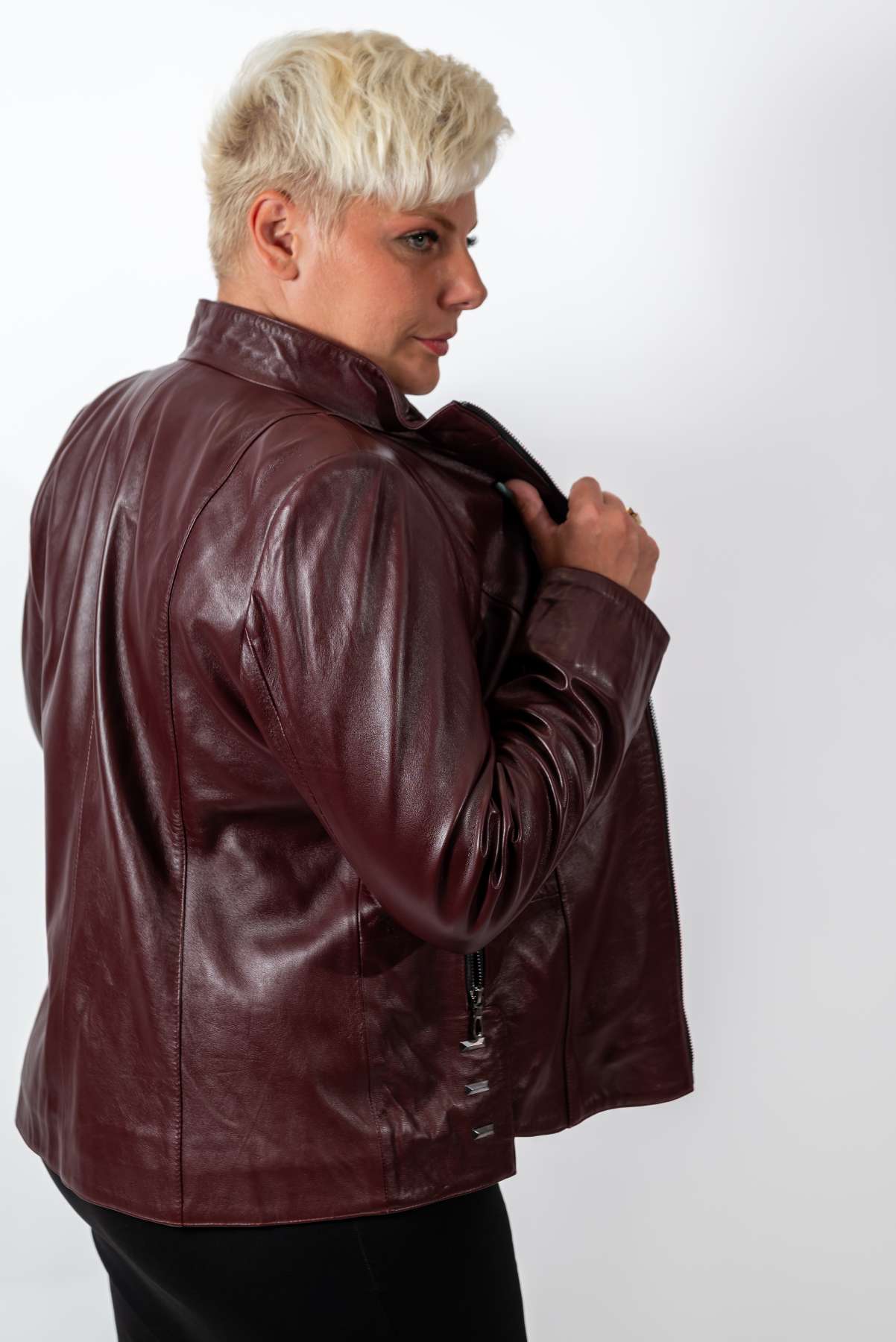 Women's leather jacket Adelina Bordo