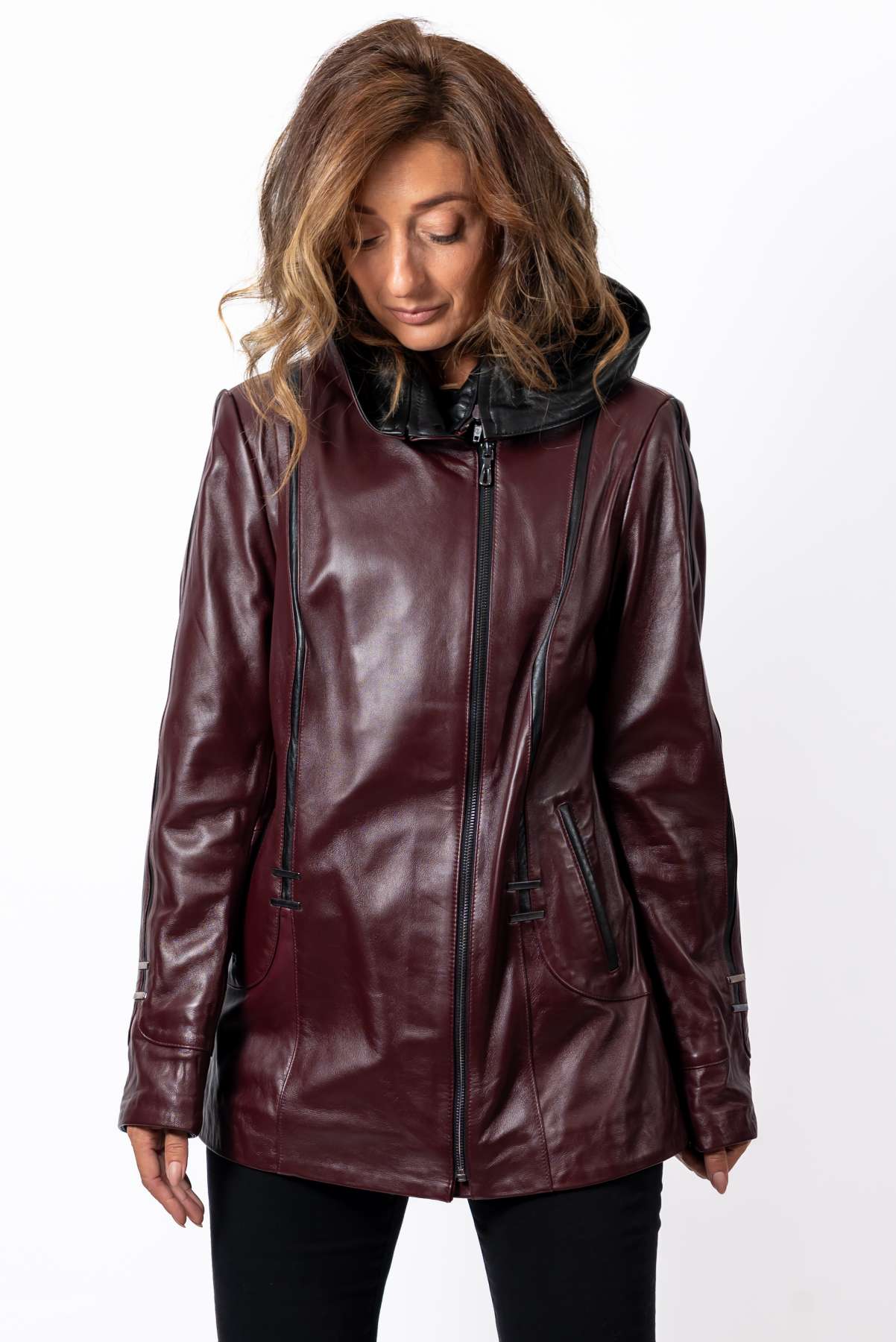 Women's leather jacket Zhana