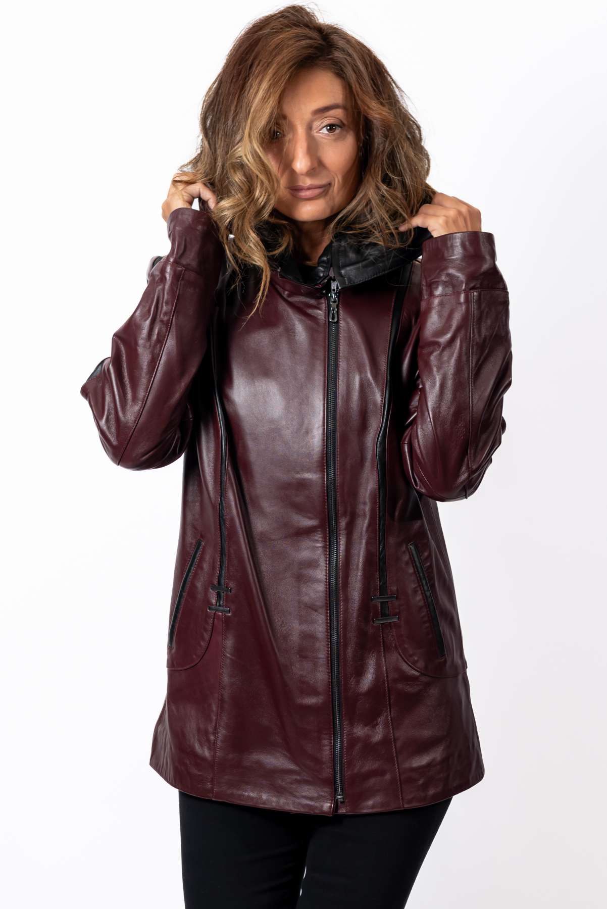 Women's leather jacket Zhana