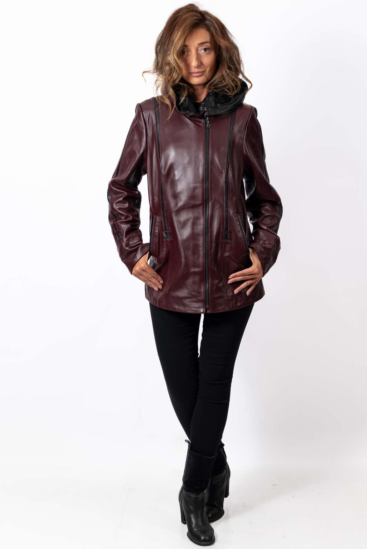 Women's leather jacket Zhana