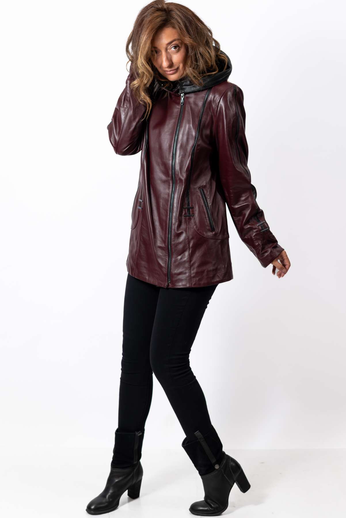 Women's leather jacket Zhana