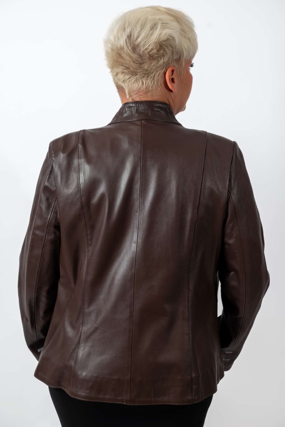 Women's leather jacket Adelina Brown
