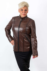 Women's leather jacket Amalia Brown