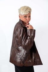 Women's leather jacket Amalia Brown