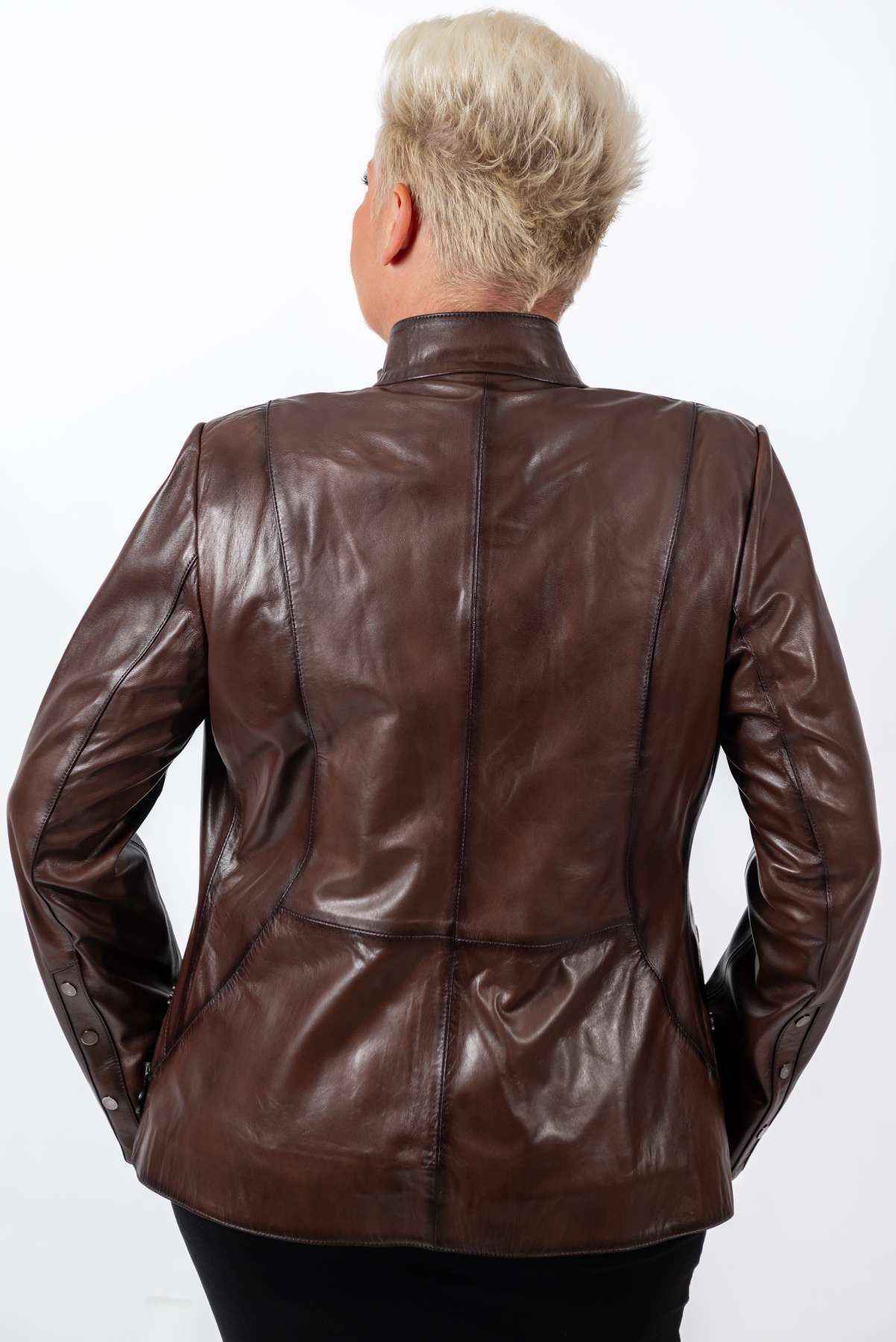 Women's leather jacket Amalia Brown