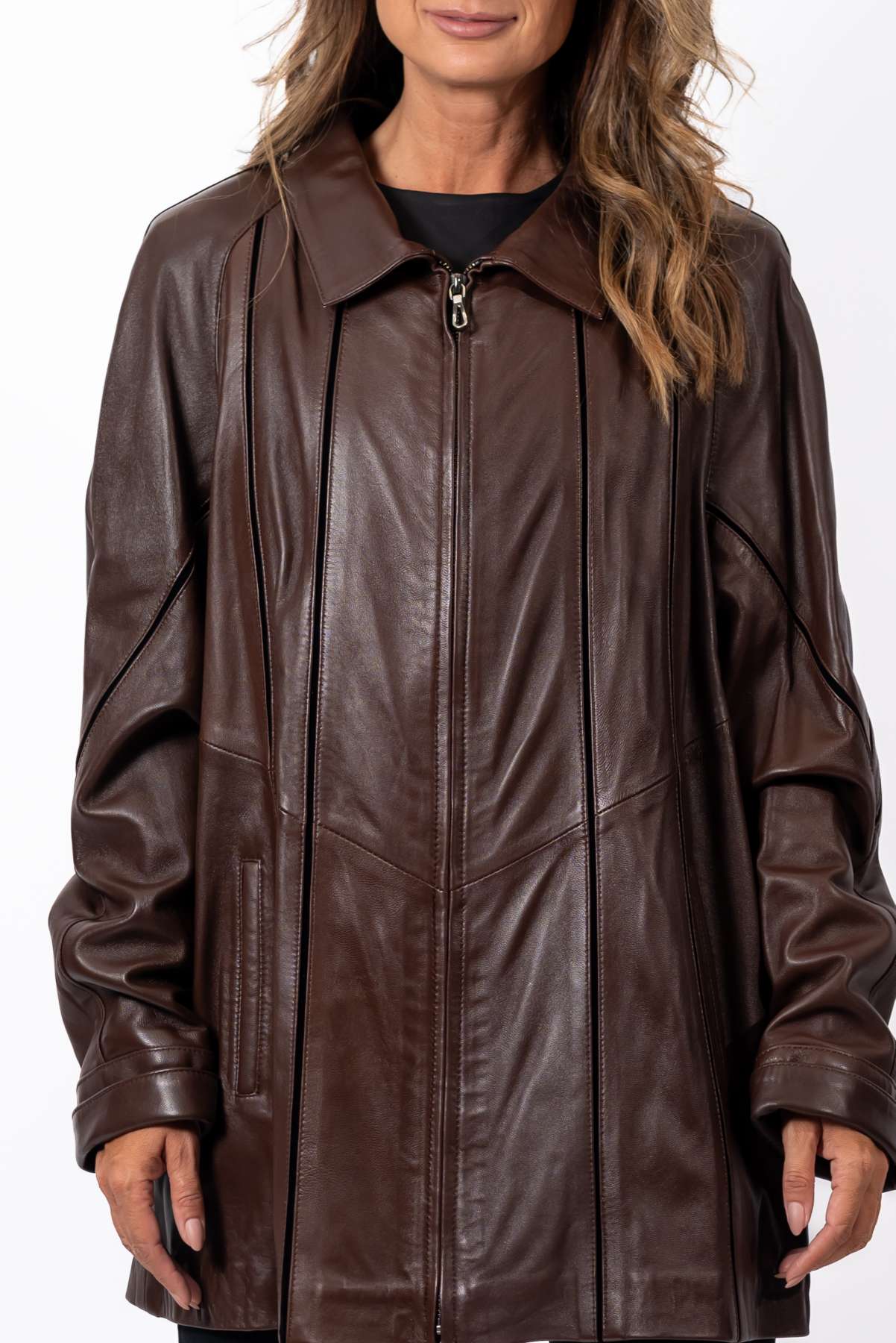 Women's leather jacket Elena Brown