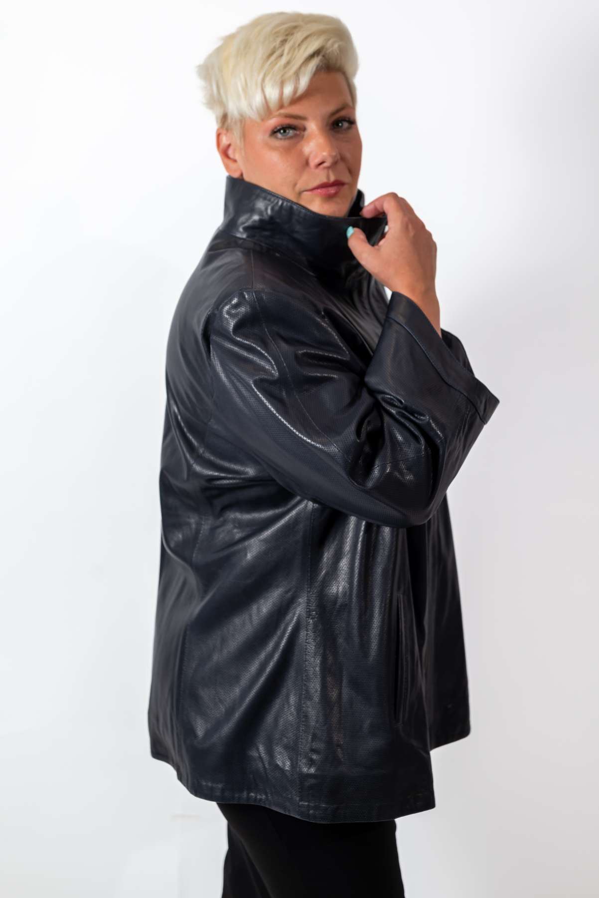 Women's leather jacket Karina Blue