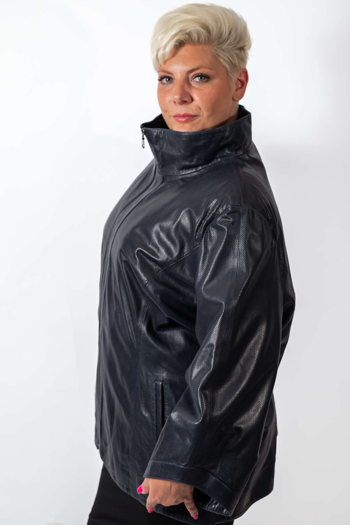 Women's leather jacket Karina Blue
