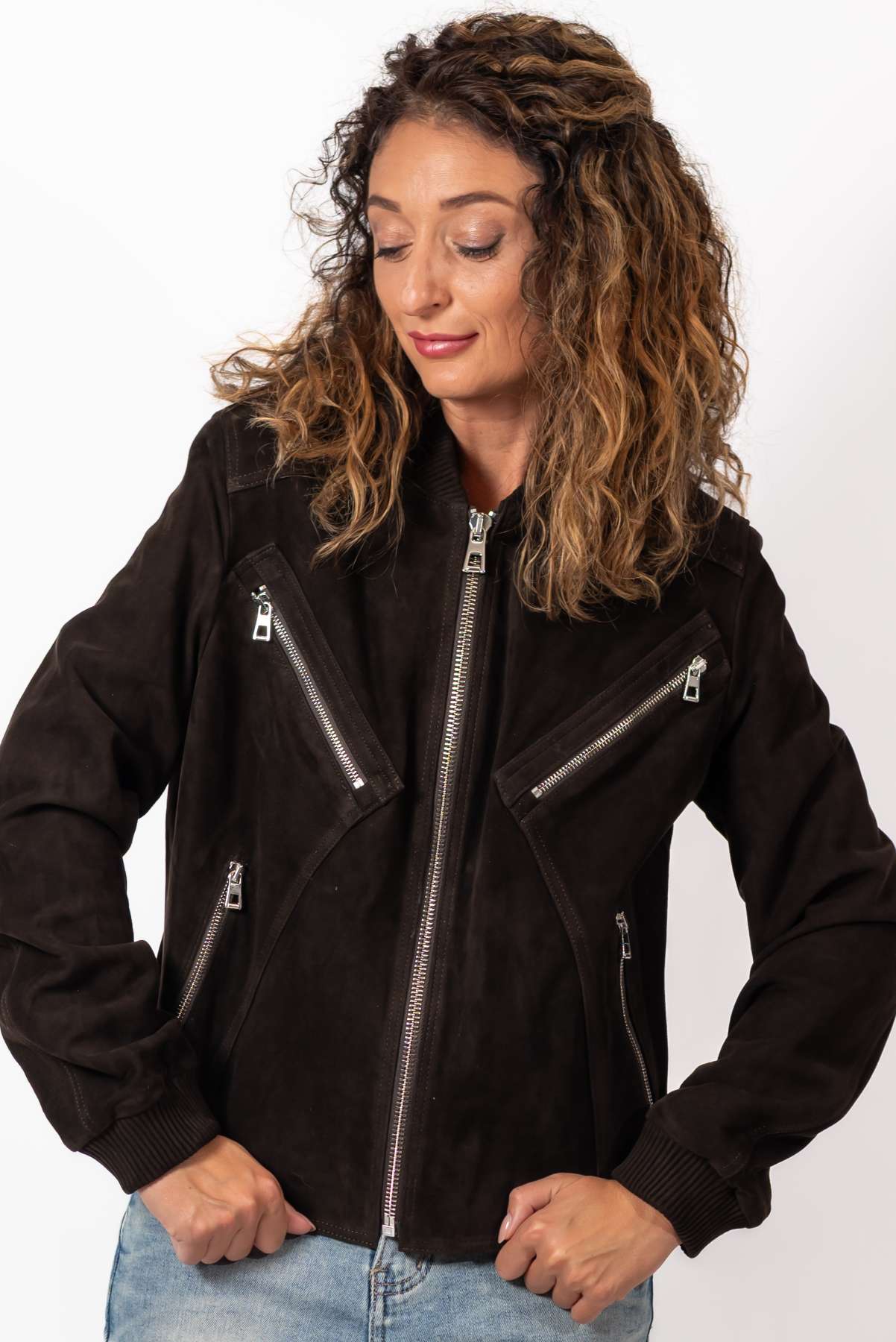 Leather suede jacket Angie Brown
