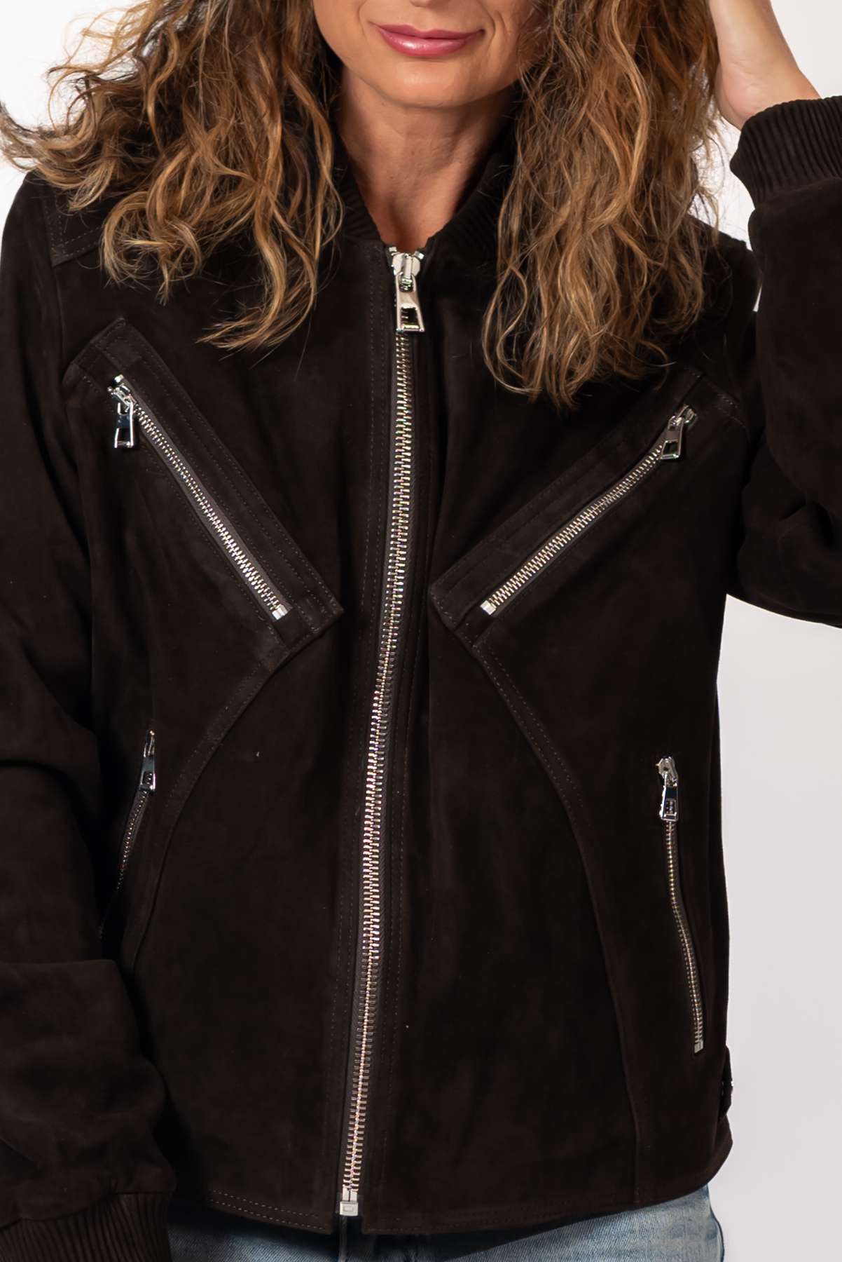 Leather suede jacket Angie Brown
