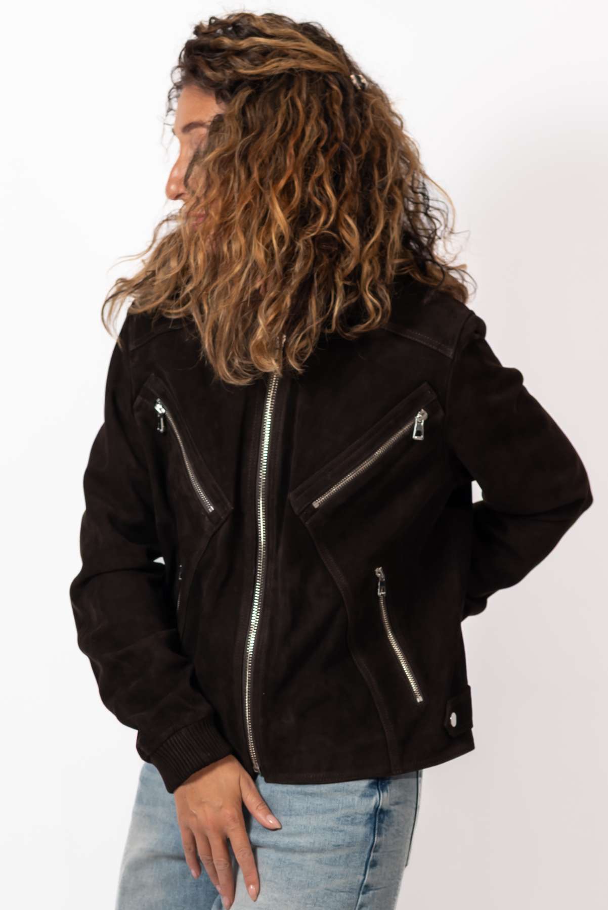 Leather suede jacket Angie Brown