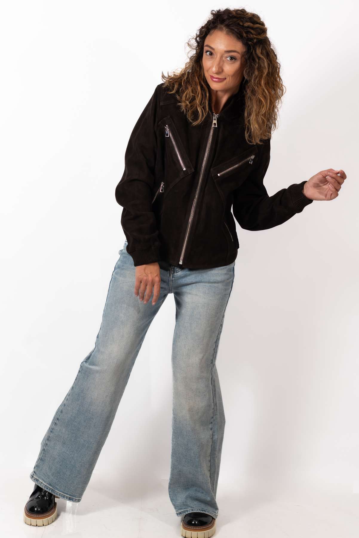 Leather suede jacket Angie Brown