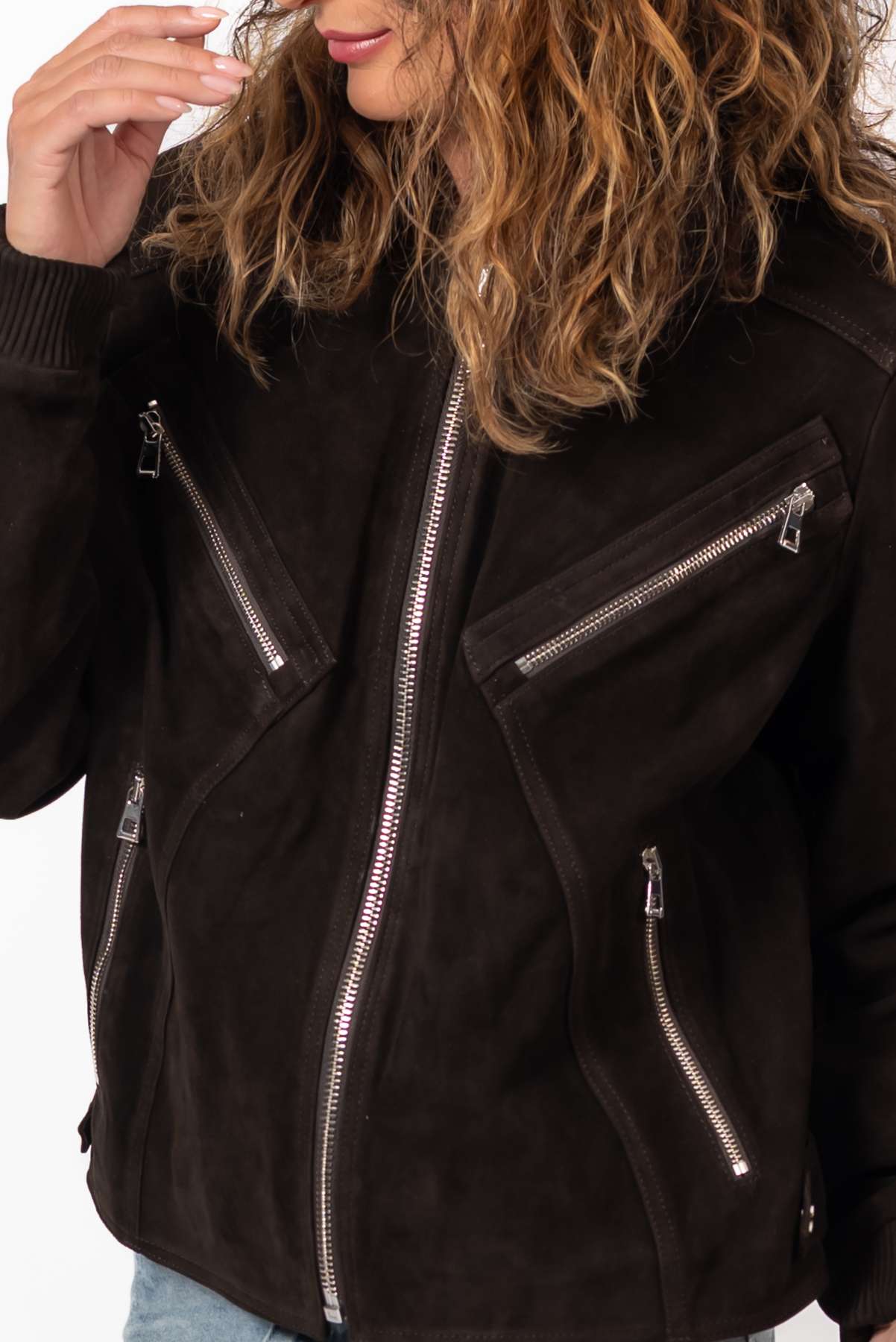 Leather suede jacket Angie Brown