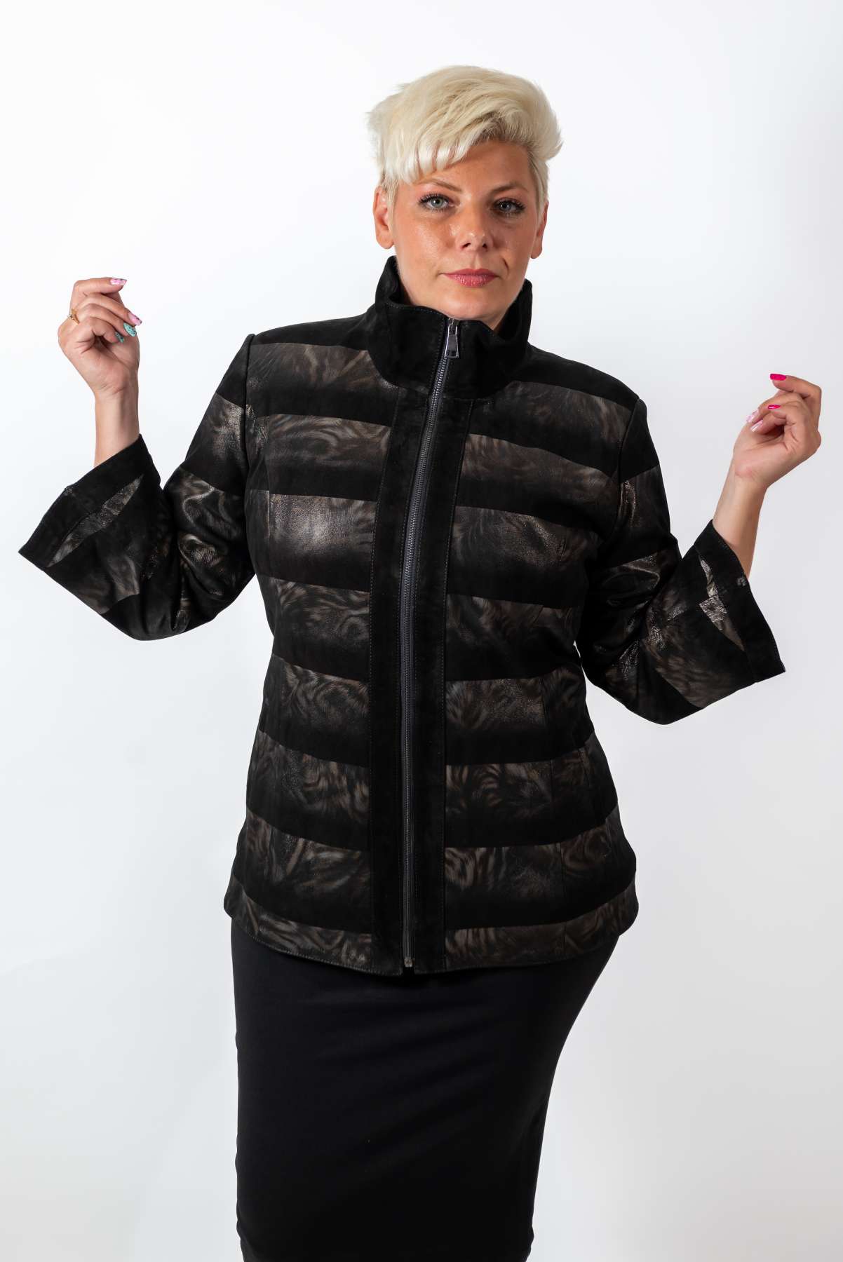 Women's leather jacket Karina  Gold