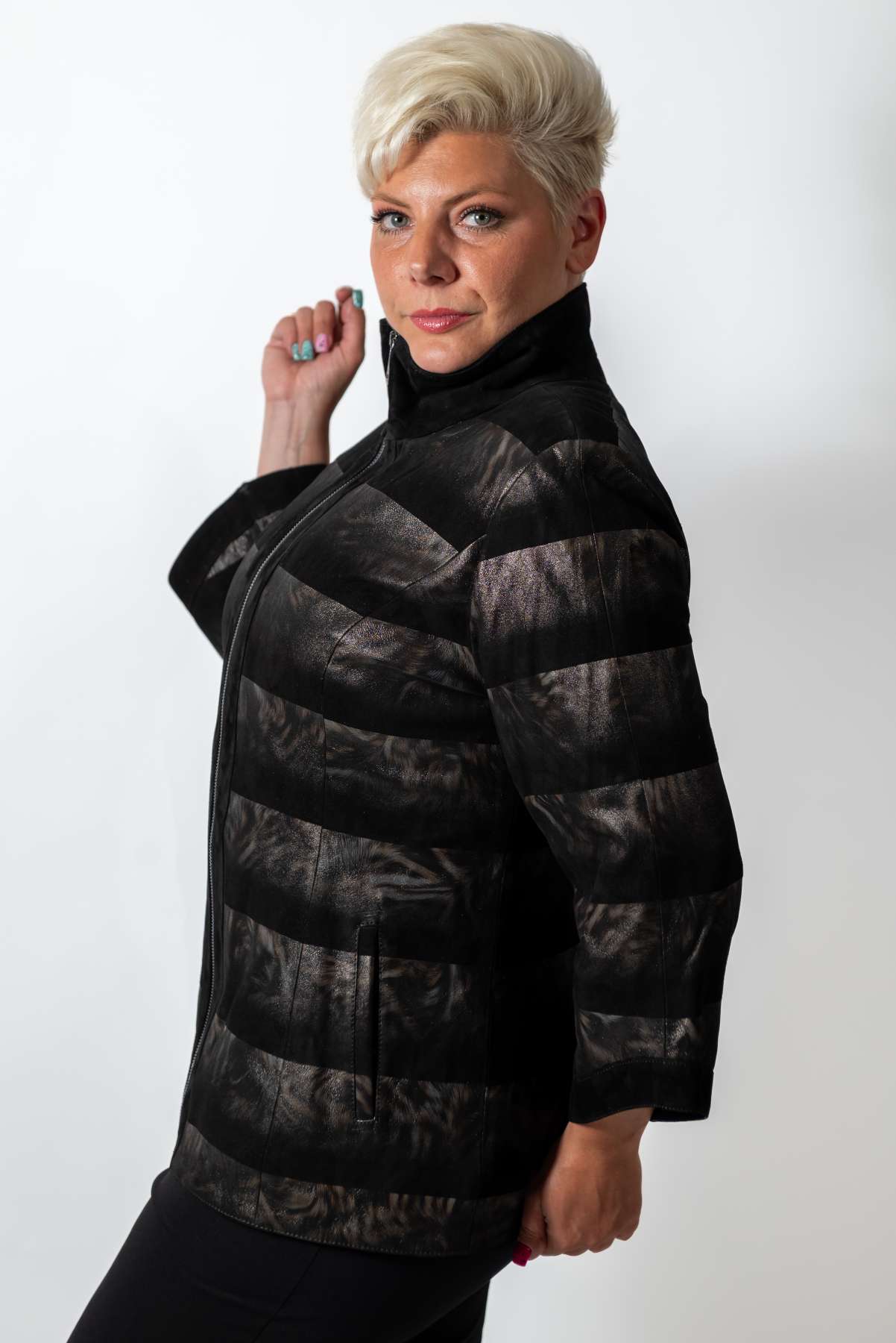 Women's leather jacket Karina  Gold