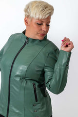 Women's leather jacket Adelina Green
