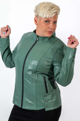 Women's leather jacket Adelina Green