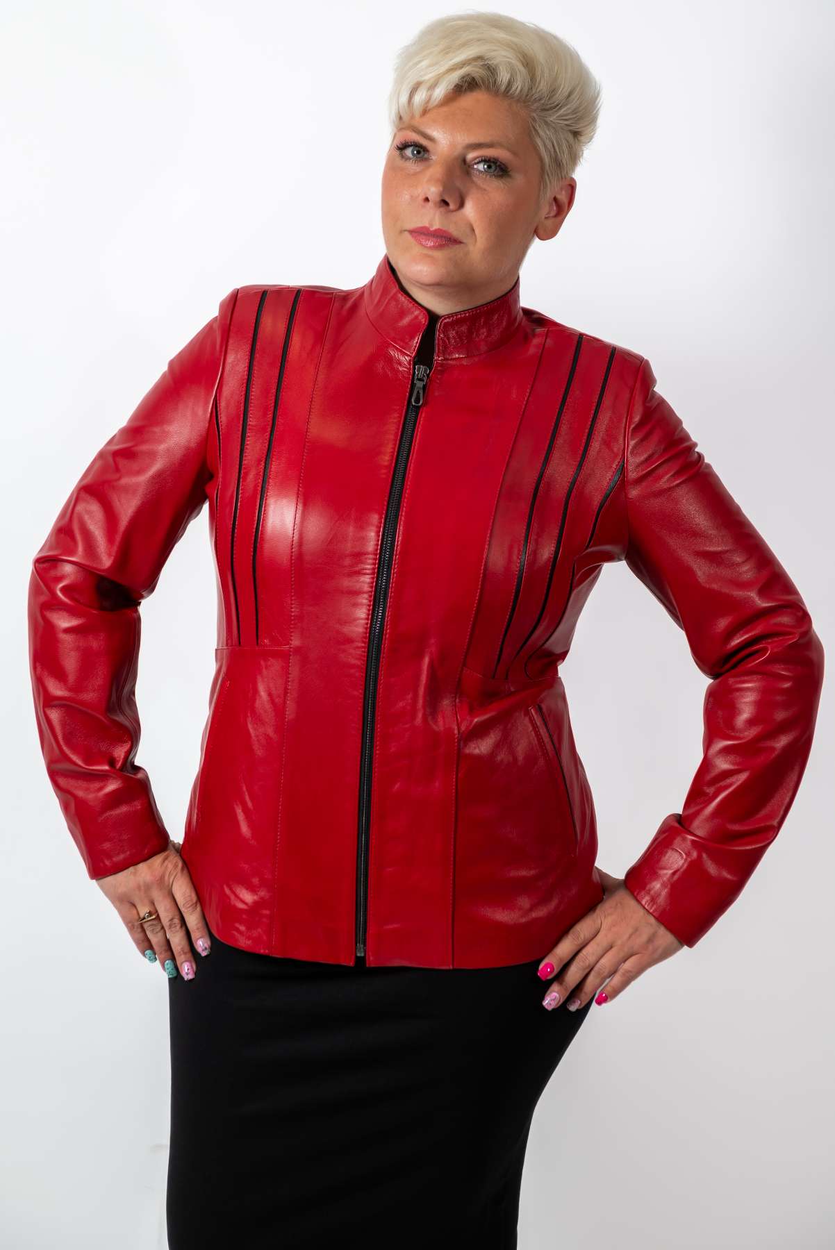 Women's leather jacket Beloslava