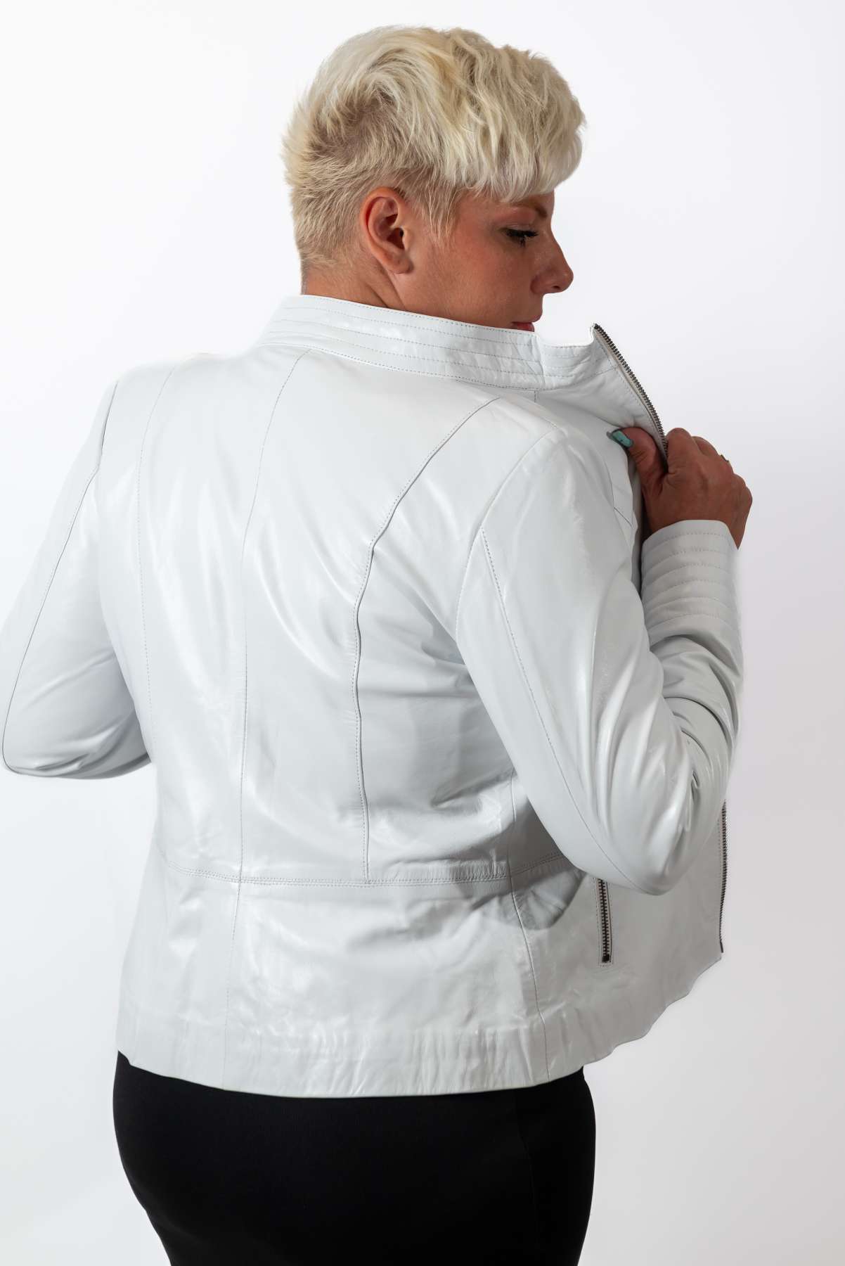Women's leather jacket Alexa White