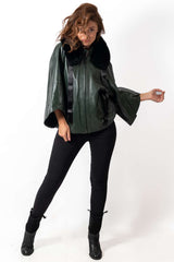 Women's leather jacket Ina Green