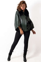 Women's leather jacket Ina Green