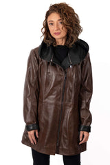 Women's leather jacket Zornitsa Brown