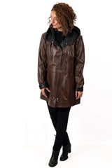 Women's leather jacket Zornitsa Brown