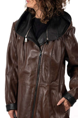 Women's leather jacket Zornitsa Brown