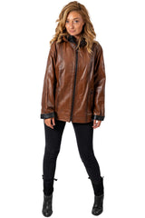 Women's leather jacket Irena Brown