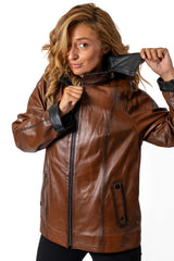Women's leather jacket Irena Brown