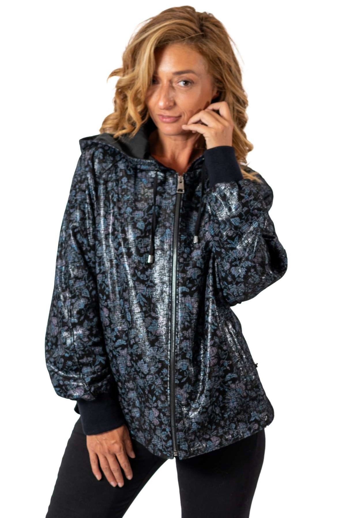 Women's leather jacket Veni Flowers