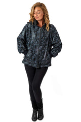Women's leather jacket Veni Flowers