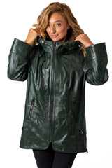 Women's leather jacket Zarena Green
