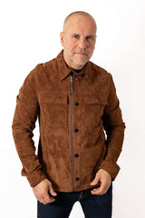 Men's leather jacket Damian Camel Suede
