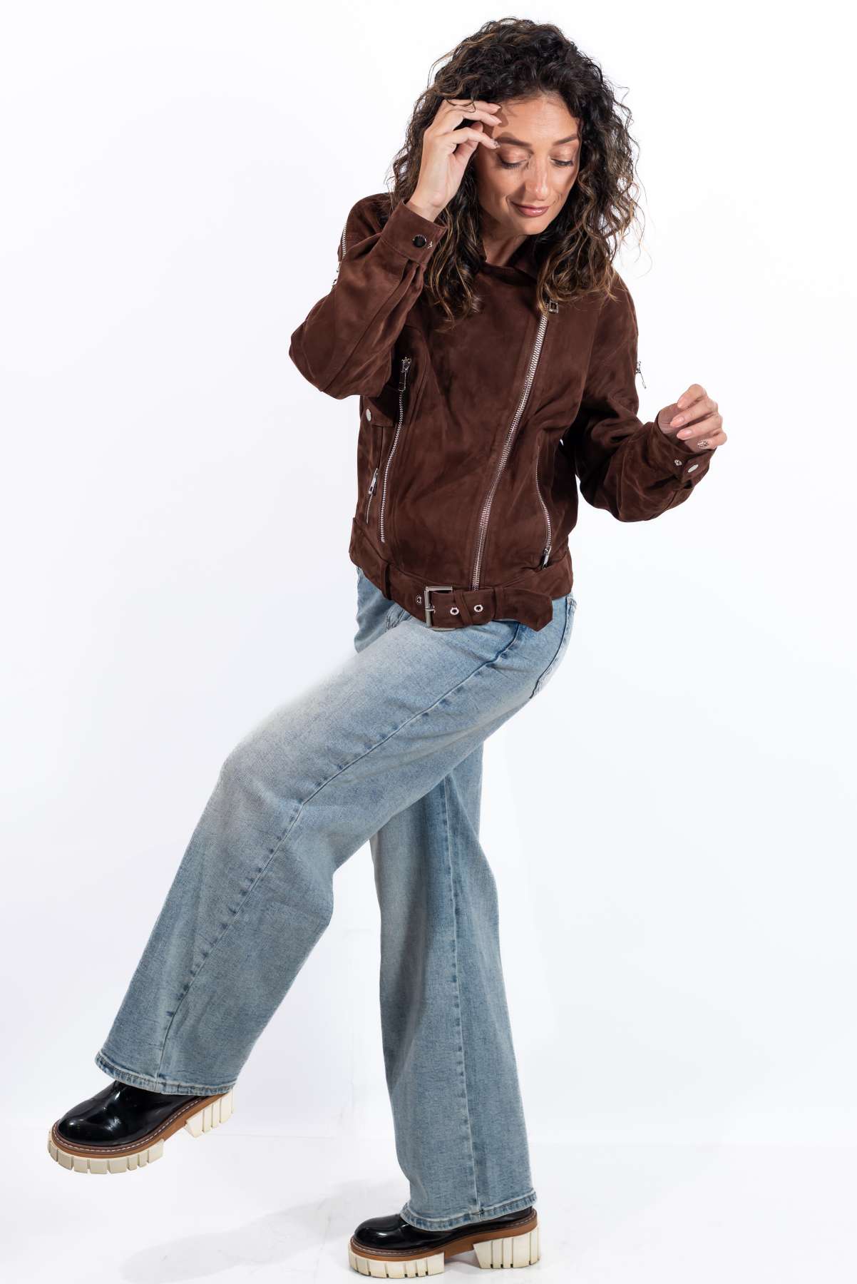 Leather suede jacket Antonia