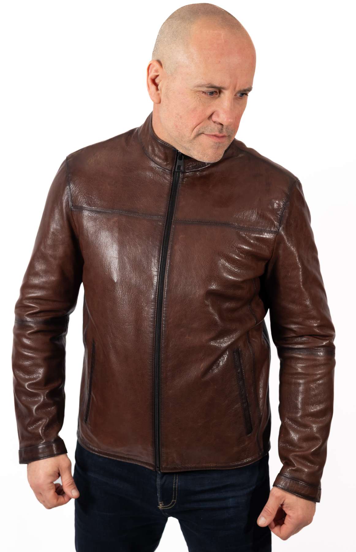 Men's leather jacket Valery Brown