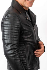 Men's leather jacket Borislav type Biker Black