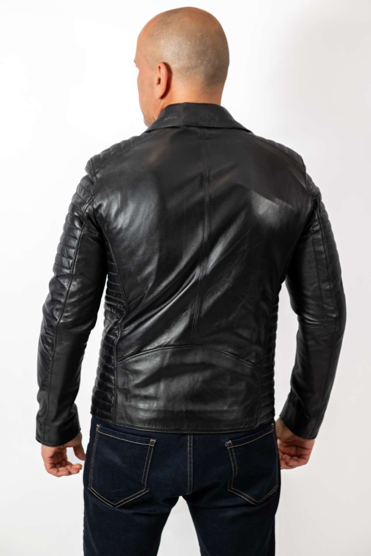 Men's leather jacket Borislav type Biker Black