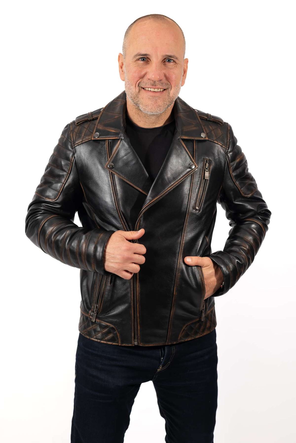 Men's leather jacket Ogi type Biker