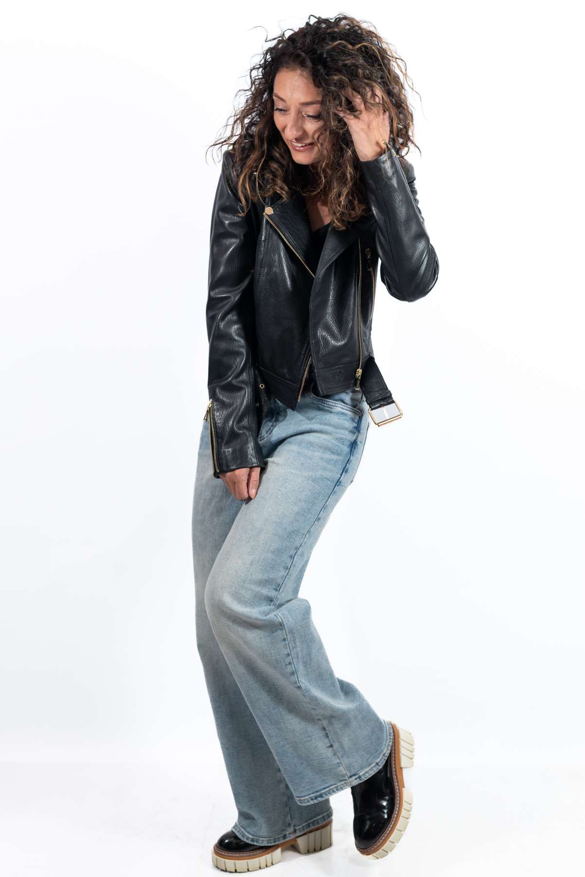 Women's leather jacket Alessa Black