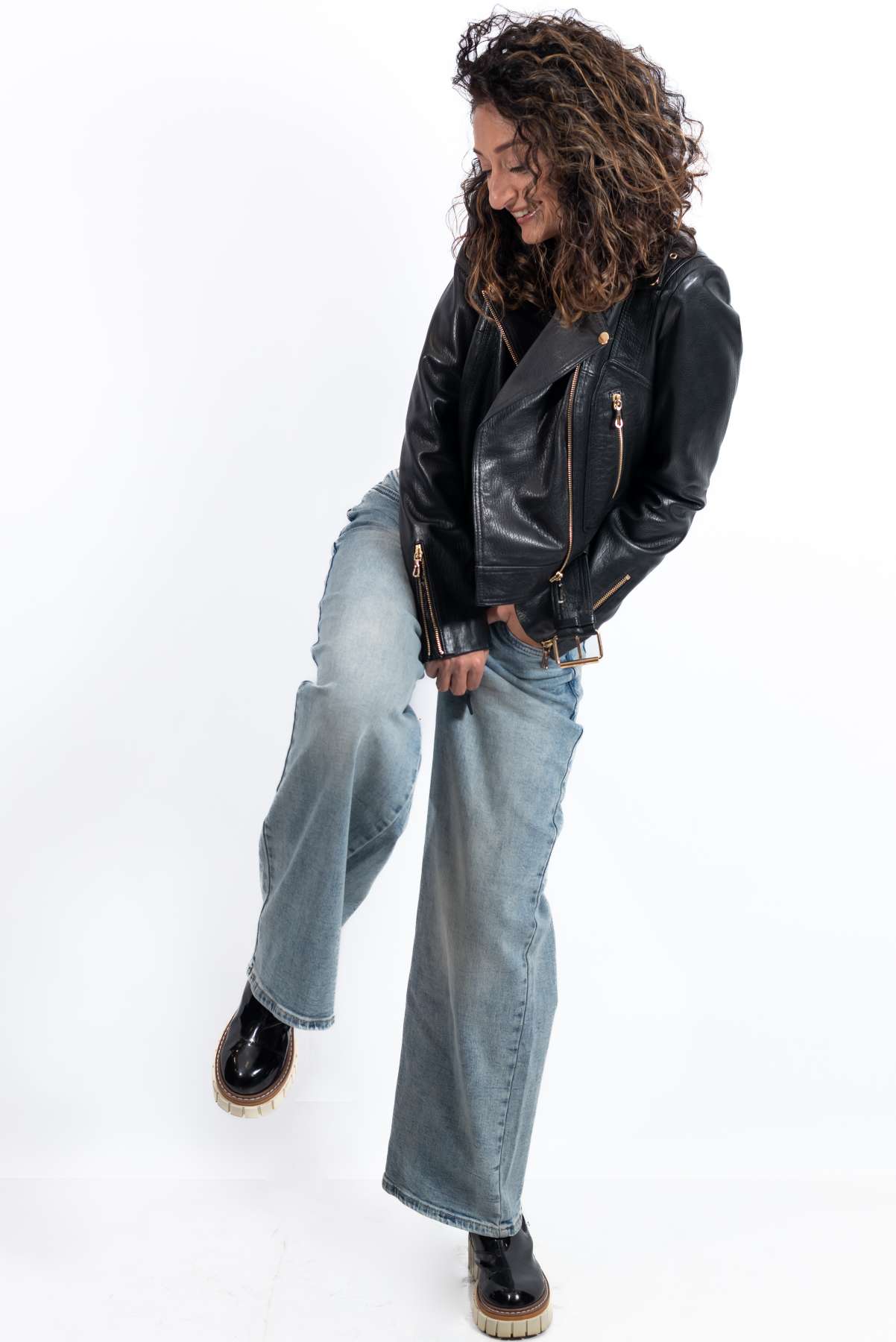 Women's leather jacket Alessa Black