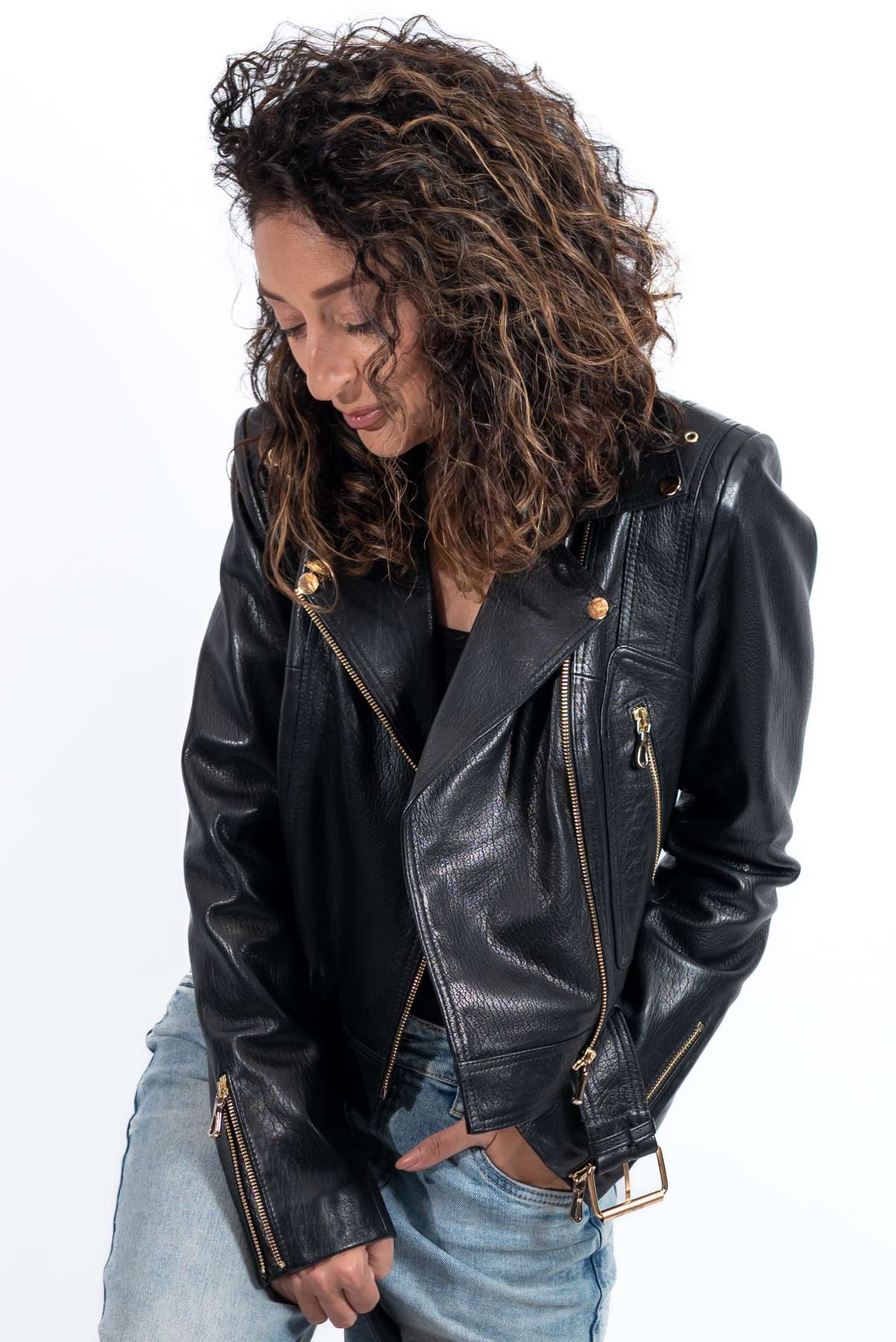 Women's leather jacket Alessa Black