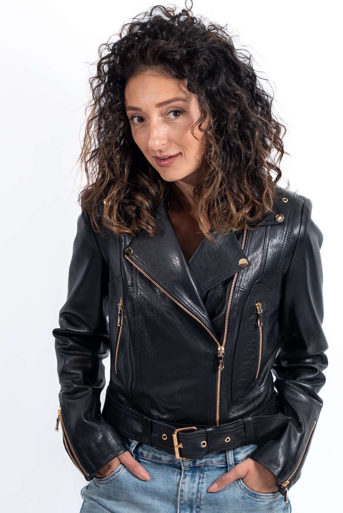 Women's leather jacket Alessa Black
