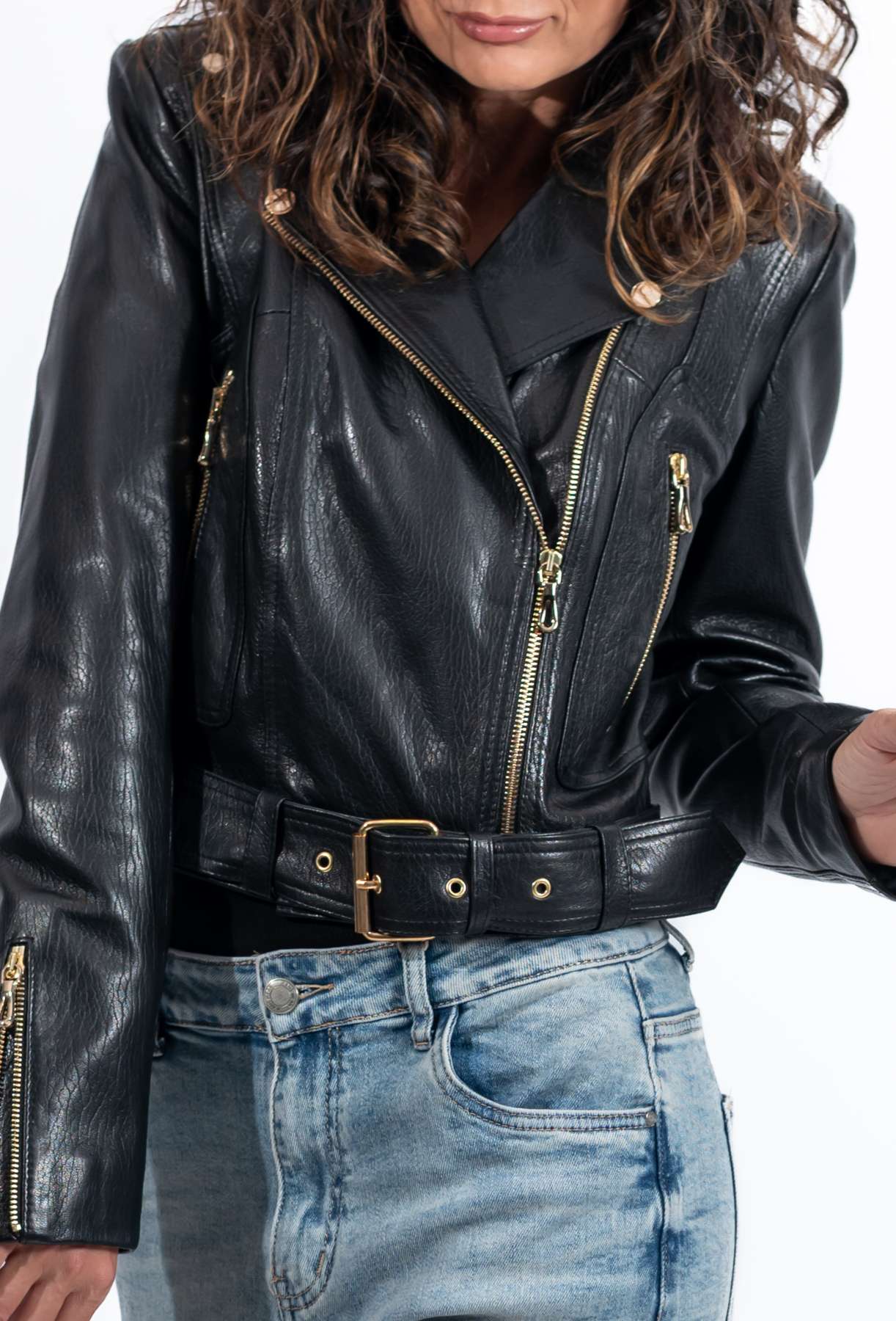 Women's leather jacket Alessa Black